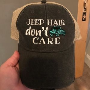 Distressed Piper Lou trucker hat, jeep hair